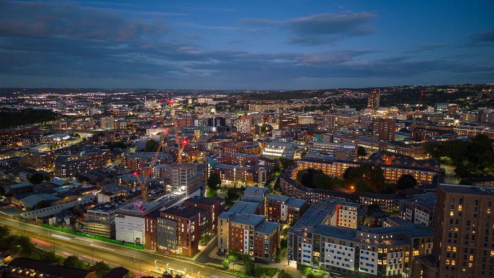 Workwear printing in Sheffield, South Yorkshire Embroidery for businesses in Sheffield — View over Sheffield, South Yorkshire — the area Net-workwear supplies with branded workwear and embroidered uniforms