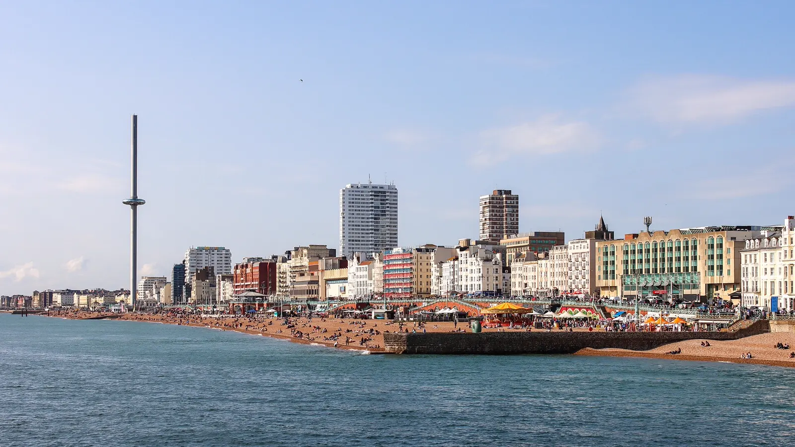 Workwear printing in Brighton, East Sussex Embroidery for businesses in Brighton — View over Brighton, East Sussex — the area Net-workwear supplies with branded workwear and embroidered uniforms